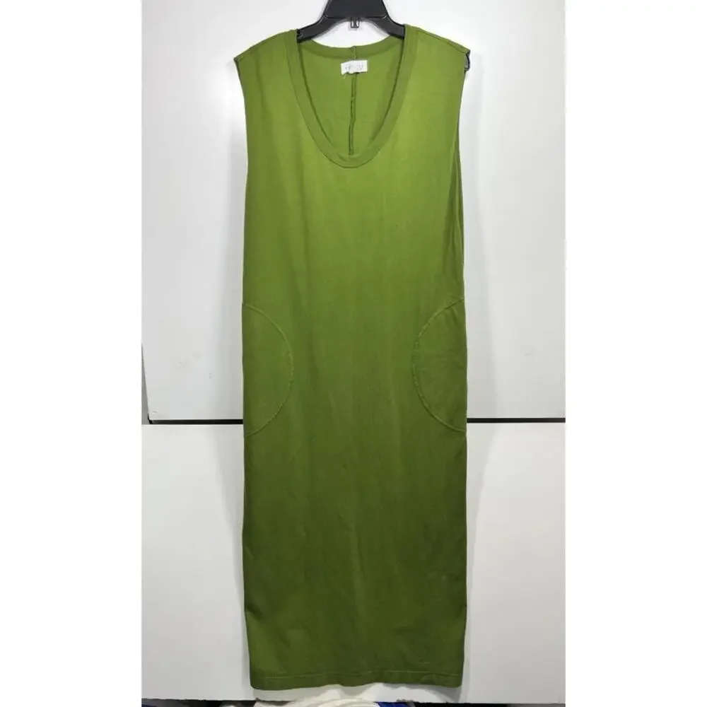 VELVET By Graham & Spencer Cotton Sleeveless Midi Dress Size Small Grass Green - Picture 1 of 9